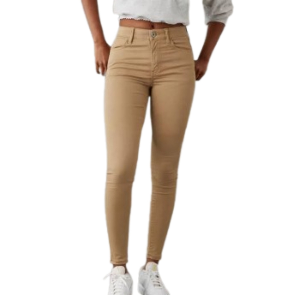 American Eagle Outfitters High-Rise Skinny Pants in Khaki